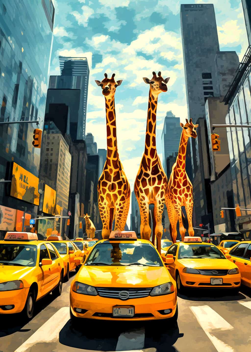 Giraffes in Manthattan